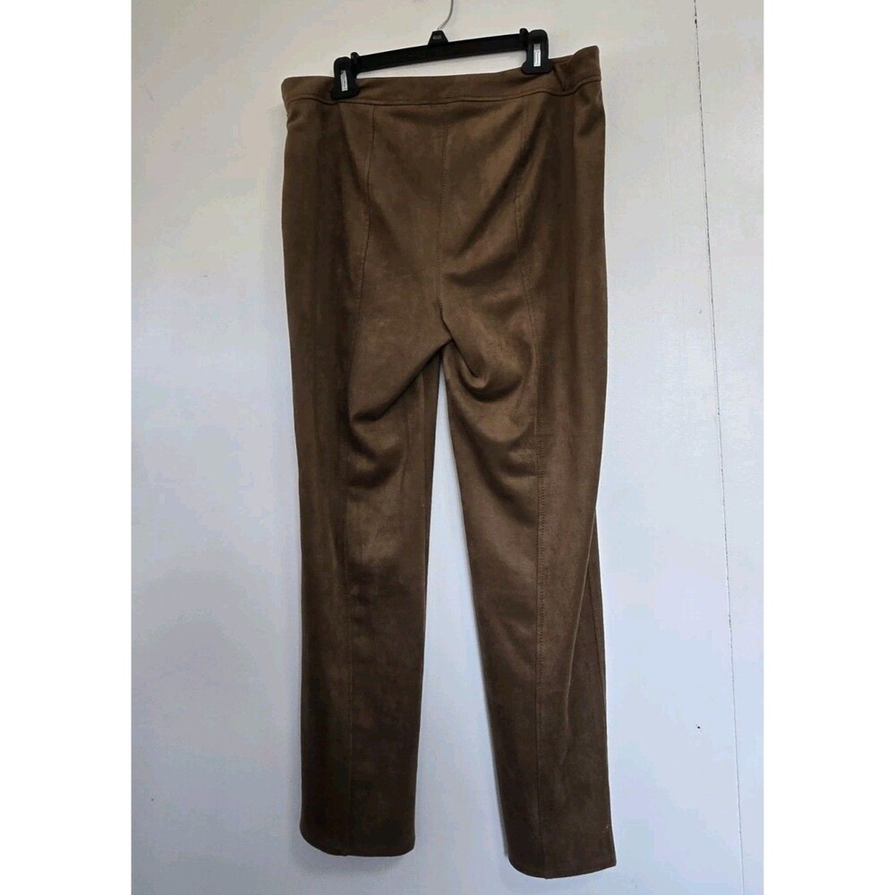 Talbots Pants Womens 14 Brown Stretch Velour Velvet Trousers Casual Office - Picture 5 of 8